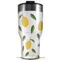 Skin Wrap Decal for 2017 RTIC Tumblers 40oz Lemon Leaves White (TUMBLER NOT INCLUDED)