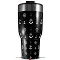 Skin Wrap Decal for 2017 RTIC Tumblers 40oz Nautical Anchors Away 02 Black (TUMBLER NOT INCLUDED)