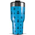 Skin Wrap Decal for 2017 RTIC Tumblers 40oz Nautical Anchors Away 02 Blue Medium (TUMBLER NOT INCLUDED)