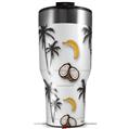 Skin Wrap Decal for 2017 RTIC Tumblers 40oz Coconuts Palm Trees and Bananas White (TUMBLER NOT INCLUDED)