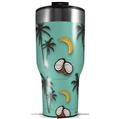 Skin Wrap Decal for 2017 RTIC Tumblers 40oz Coconuts Palm Trees and Bananas Seafoam Green (TUMBLER NOT INCLUDED)