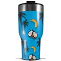 Skin Wrap Decal for 2017 RTIC Tumblers 40oz Coconuts Palm Trees and Bananas Blue Medium (TUMBLER NOT INCLUDED)