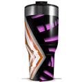 Skin Wrap Decal for 2017 RTIC Tumblers 40oz Black Waves Orange Hot Pink (TUMBLER NOT INCLUDED)