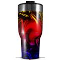 Skin Wrap Decal compatible with 2017 RTIC Tumblers 40oz Liquid Metal Chrome Flame Hot (TUMBLER NOT INCLUDED)