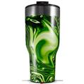 Skin Wrap Decal compatible with 2017 RTIC Tumblers 40oz Liquid Metal Chrome Neon Green (TUMBLER NOT INCLUDED)