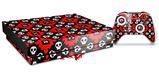 Skin Wrap for XBOX One X Console and Controller Goth Punk Skulls