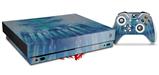 Skin Wrap for XBOX One X Console and Controller Tie Dye All Blue Stripes