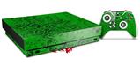 Skin Wrap for XBOX One X Console and Controller Folder Doodles Green