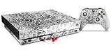 Skin Wrap for XBOX One X Console and Controller Folder Doodles White