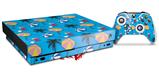 Skin Wrap for XBOX One X Console and Controller Beach Party Umbrellas Blue Medium