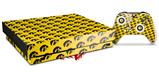 Skin Wrap for XBOX One X Console and Controller Iowa Hawkeyes Tigerhawk Tiled 06 Black on Gold