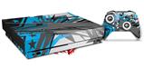 Skin Wrap for XBOX One X Console and Controller Baja 0032 Blue Medium