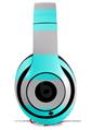 WraptorSkinz Skin Decal Wrap compatible with Beats Studio 2 and 3 Wired and Wireless Headphones Psycho Stripes Neon Teal and Gray Skin Only (HEADPHONES NOT INCLUDED)