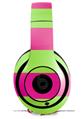 WraptorSkinz Skin Decal Wrap compatible with Beats Studio 2 and 3 Wired and Wireless Headphones Psycho Stripes Neon Green and Hot Pink Skin Only (HEADPHONES NOT INCLUDED)