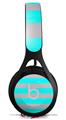 WraptorSkinz Skin Decal Wrap compatible with Beats EP Headphones Psycho Stripes Neon Teal and Gray Skin Only HEADPHONES NOT INCLUDED