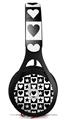 WraptorSkinz Skin Decal Wrap compatible with Beats EP Headphones Hearts And Stars Black and White Skin Only HEADPHONES NOT INCLUDED
