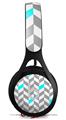 WraptorSkinz Skin Decal Wrap compatible with Beats EP Headphones Chevrons Gray And Aqua Skin Only HEADPHONES NOT INCLUDED