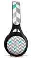 WraptorSkinz Skin Decal Wrap compatible with Beats EP Headphones Chevrons Gray And Turquoise Skin Only HEADPHONES NOT INCLUDED