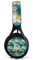 WraptorSkinz Skin Decal Wrap compatible with Beats EP Headphones Beach Flowers 02 Blue Medium Skin Only HEADPHONES NOT INCLUDED
