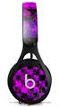 WraptorSkinz Skin Decal Wrap compatible with Beats EP Headphones Purple Star Checkerboard Skin Only HEADPHONES NOT INCLUDED