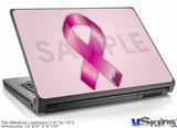 Laptop Skin (Medium) - Hope Breast Cancer Pink Ribbon on Pink
