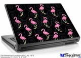 Laptop Skin (Medium) - Flamingos on Black