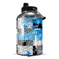 Skin Decal Wrap for 2017 RTIC One Gallon Jug Checker Skull Splatter Blue (Jug NOT INCLUDED) by WraptorSkinz