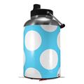 Skin Decal Wrap for 2017 RTIC One Gallon Jug Kearas Polka Dots White And Blue (Jug NOT INCLUDED) by WraptorSkinz