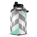 Skin Decal Wrap for 2017 RTIC One Gallon Jug Chevrons Gray And Seafoam (Jug NOT INCLUDED) by WraptorSkinz