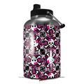 Skin Decal Wrap for 2017 RTIC One Gallon Jug Splatter Girly Skull Pink (Jug NOT INCLUDED) by WraptorSkinz