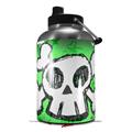 Skin Decal Wrap for 2017 RTIC One Gallon Jug Cartoon Skull Green (Jug NOT INCLUDED) by WraptorSkinz