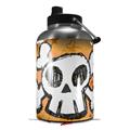 Skin Decal Wrap for 2017 RTIC One Gallon Jug Cartoon Skull Orange (Jug NOT INCLUDED) by WraptorSkinz