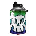 Skin Decal Wrap for 2017 RTIC One Gallon Jug Cartoon Skull Rainbow (Jug NOT INCLUDED) by WraptorSkinz