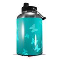 Skin Decal Wrap for 2017 RTIC One Gallon Jug Bokeh Butterflies Neon Teal (Jug NOT INCLUDED) by WraptorSkinz