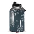 Skin Decal Wrap for 2017 RTIC One Gallon Jug Winter Snow Dark Blue (Jug NOT INCLUDED) by WraptorSkinz