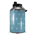 Skin Decal Wrap for 2017 RTIC One Gallon Jug Hearts Blue On White (Jug NOT INCLUDED) by WraptorSkinz