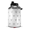 Skin Decal Wrap for 2017 RTIC One Gallon Jug Hearts Gray (Jug NOT INCLUDED) by WraptorSkinz