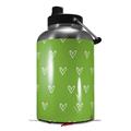 Skin Decal Wrap for 2017 RTIC One Gallon Jug Hearts Green On White (Jug NOT INCLUDED) by WraptorSkinz