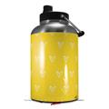Skin Decal Wrap for 2017 RTIC One Gallon Jug Hearts Yellow On White (Jug NOT INCLUDED) by WraptorSkinz