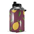 Skin Decal Wrap for 2017 RTIC One Gallon Jug Lemon Leaves Burgandy (Jug NOT INCLUDED) by WraptorSkinz