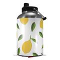 Skin Decal Wrap for 2017 RTIC One Gallon Jug Lemon Leaves White (Jug NOT INCLUDED) by WraptorSkinz