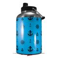 Skin Decal Wrap for 2017 RTIC One Gallon Jug Nautical Anchors Away 02 Blue Medium (Jug NOT INCLUDED) by WraptorSkinz