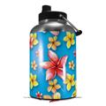 Skin Decal Wrap for 2017 RTIC One Gallon Jug Beach Flowers Blue Medium (Jug NOT INCLUDED) by WraptorSkinz