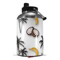 Skin Decal Wrap for 2017 RTIC One Gallon Jug Coconuts Palm Trees and Bananas White (Jug NOT INCLUDED) by WraptorSkinz