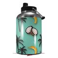 Skin Decal Wrap for 2017 RTIC One Gallon Jug Coconuts Palm Trees and Bananas Seafoam Green (Jug NOT INCLUDED) by WraptorSkinz