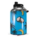Skin Decal Wrap for 2017 RTIC One Gallon Jug Coconuts Palm Trees and Bananas Blue Medium (Jug NOT INCLUDED) by WraptorSkinz