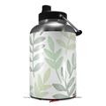 Skin Decal Wrap for 2017 RTIC One Gallon Jug Watercolor Leaves White (Jug NOT INCLUDED) by WraptorSkinz