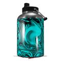 Skin Decal Wrap compatible with 2017 RTIC One Gallon Jug Liquid Metal Chrome Neon Teal (Jug NOT INCLUDED) by WraptorSkinz