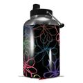 Skin Decal Wrap for 2017 RTIC One Gallon Jug Kearas Flowers on Black (Jug NOT INCLUDED) by WraptorSkinz