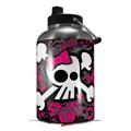 Skin Decal Wrap for 2017 RTIC One Gallon Jug Girly Skull Bones (Jug NOT INCLUDED) by WraptorSkinz